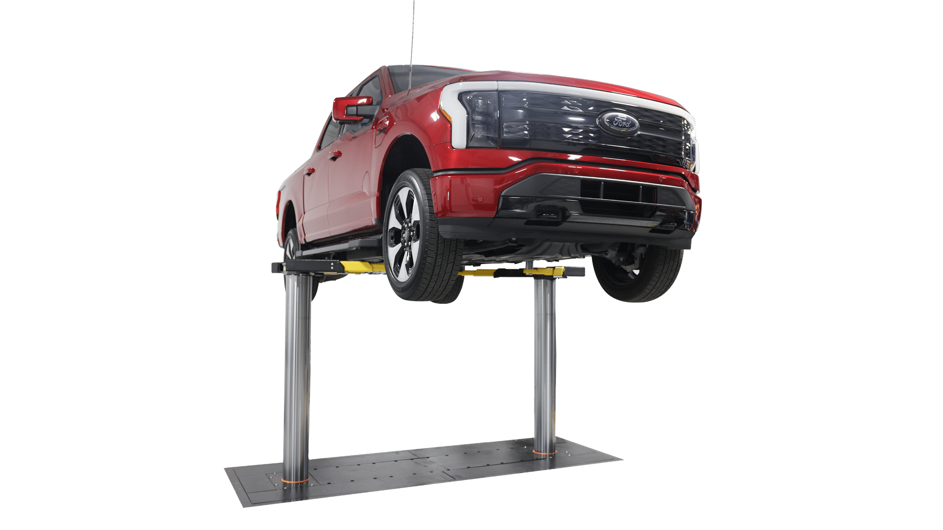 A Ford Lightning Pickup on a Challenger Lifts 12k Wide Inground Lift