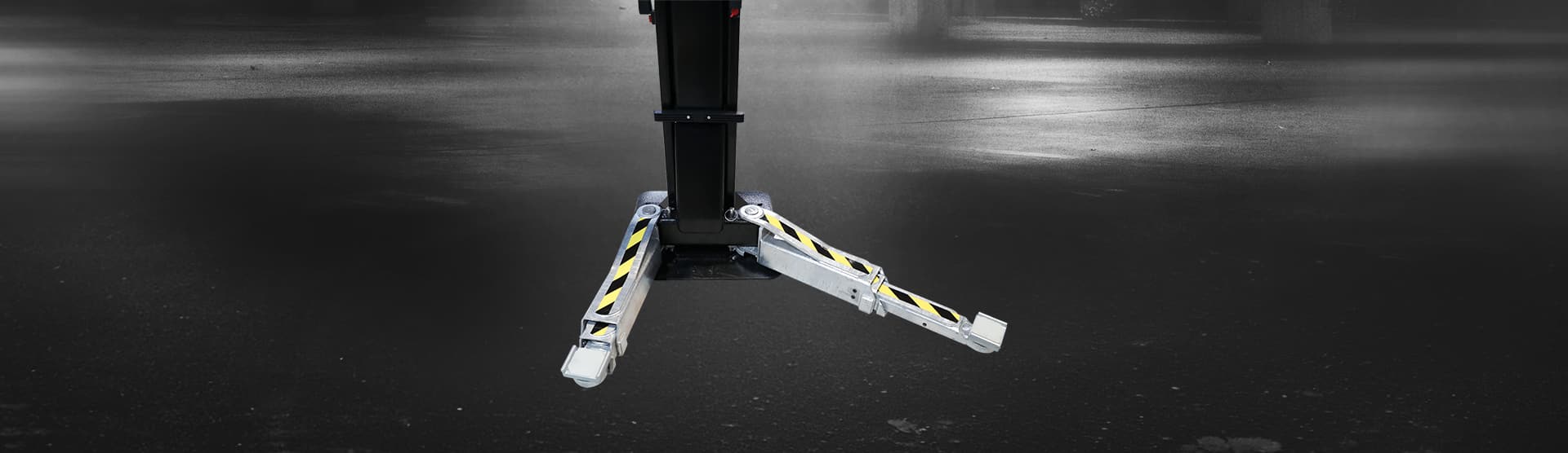 Close up of Challenger lifts Galvanized Arms for 2-Post lifts